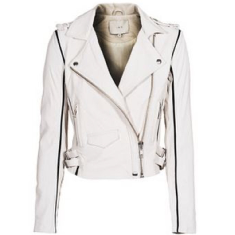 IRO leather biker jacket Asheville ozark 36 white